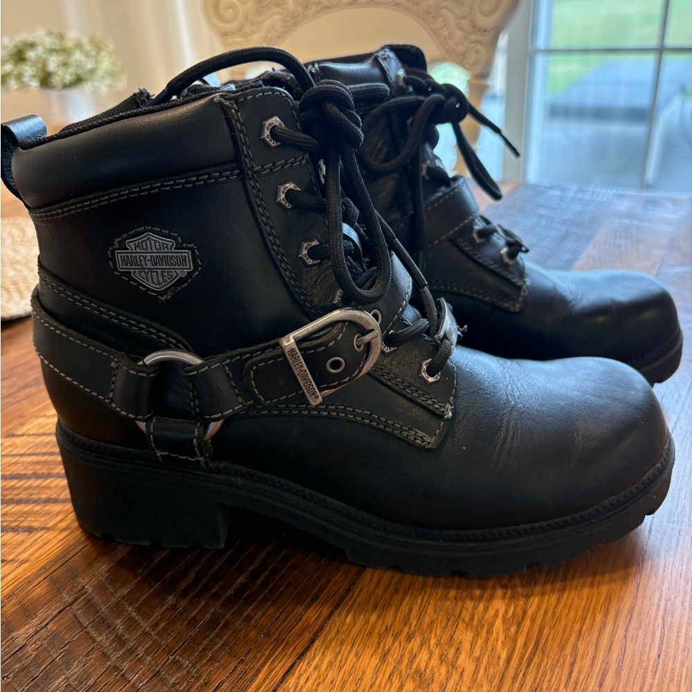 Harley-Davidson Tegan Lace Up with Side Zipper Boot